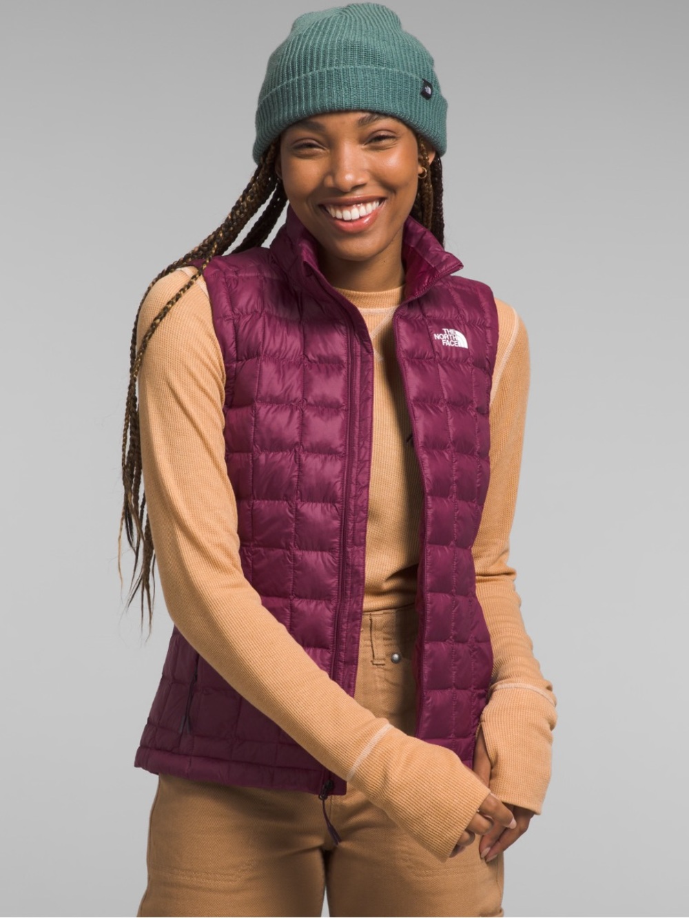 NWT The North Face Thermoball Eco Quilted Puff Vest Purple Blackberry Wine Small